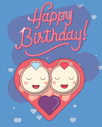 Free Animated Birthday Image with Funny Hearts - birthdayimg.com