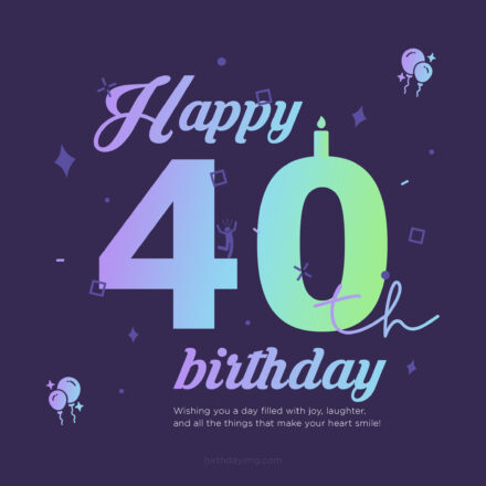 Free Happy Birthday Wishes for 40th Years - birthdayimg.com